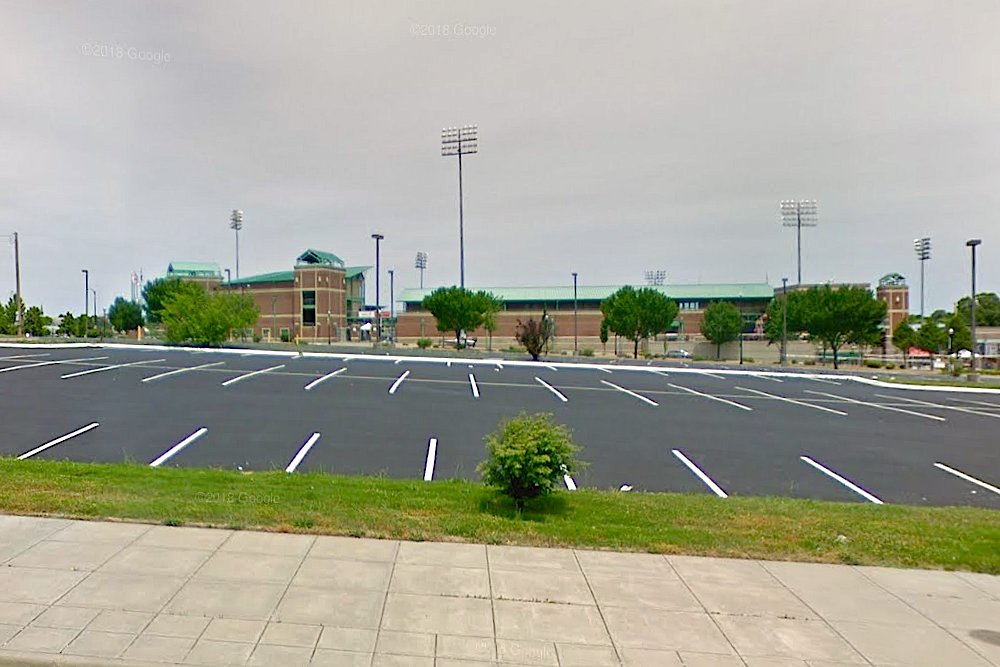 The parking lot south of Hammons Field holds 470 cars.